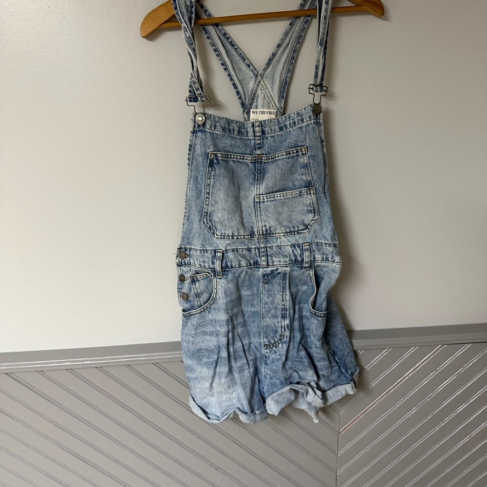 Free People Denim Ziggy Shortalls